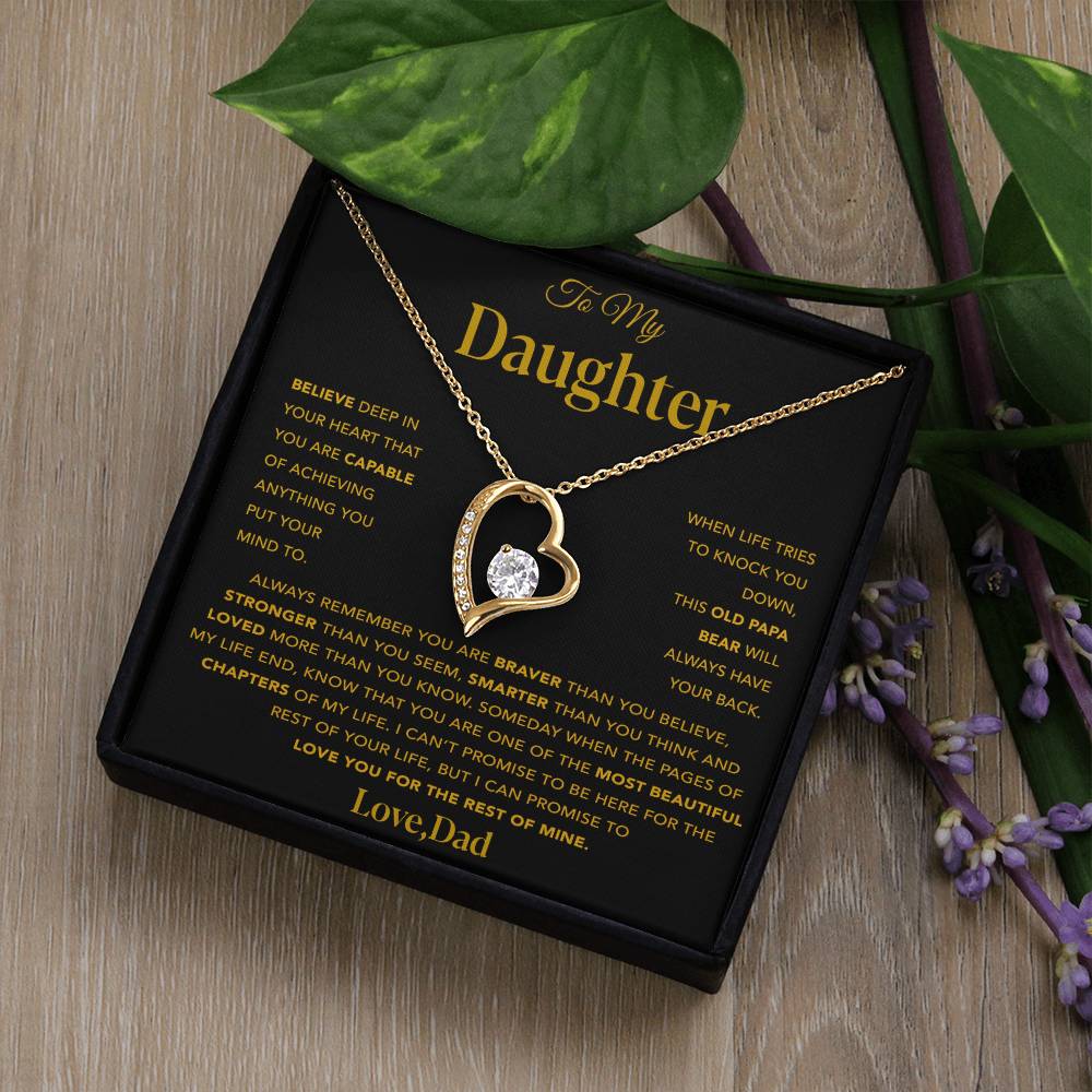 To My Daughter Necklace, Gift for Daughter from Dad, Father Daughter Necklace 13_12_Gold