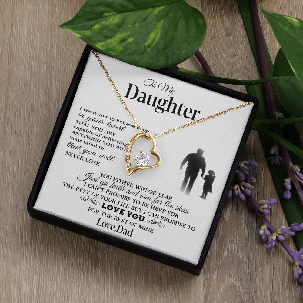 To My Daughter Necklace, Gift for Daughter from Dad, Father Daughter Necklace 30_11_White