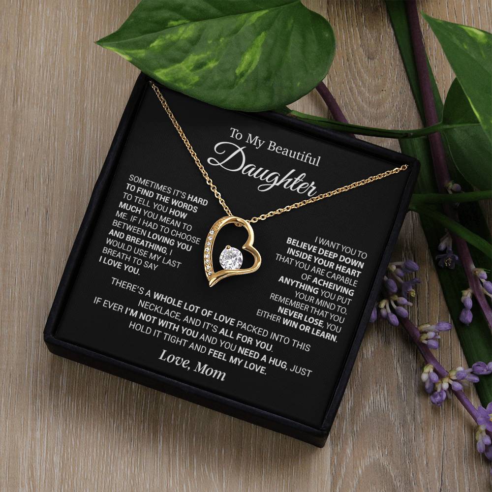 To My Daughter Necklace, Daughter Mother Necklace, Daughter Gift From Mom 5_12_Black