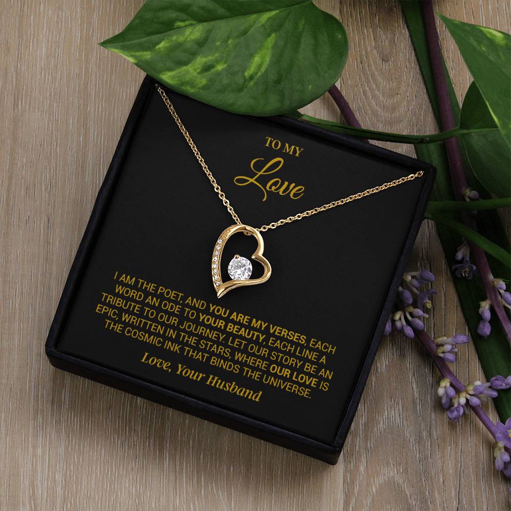 To My Beautiful Wife Necklace, Anniversary Gift, Valentine's Gift for Wife