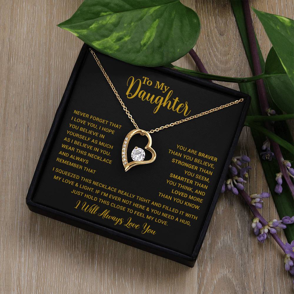 To My Daughter Necklace Gift for Daughter from Dad,Daughter Father Necklace 16_4_Gold