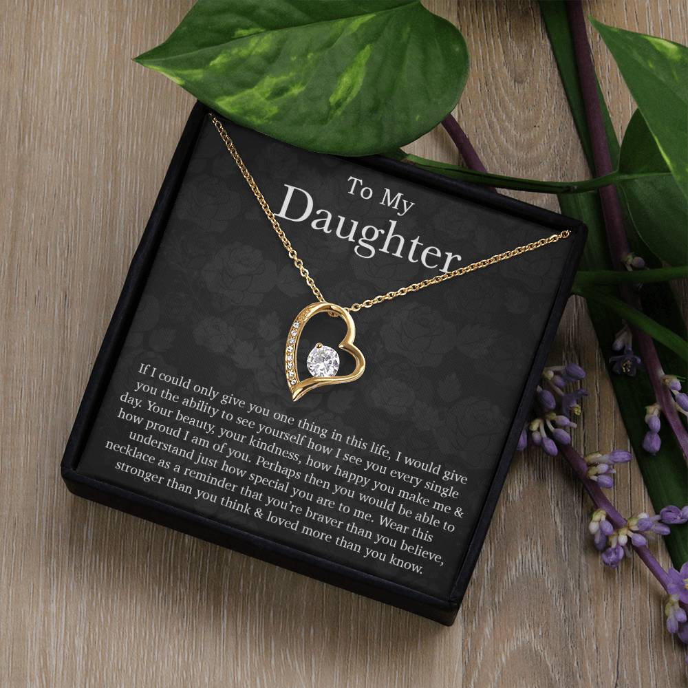 To My Daughter Necklace, Daughter Necklace, Daughter Gift, Daughter Necklace From Dad, Heart Shaped Necklace