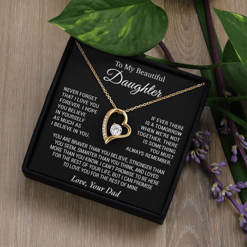 To My Daughter Necklace, Daughter Father Necklace, Daughter Gift From Dad 3_11_Black