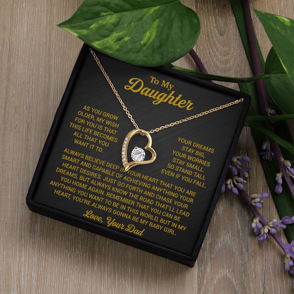 To My Daughter Necklace, Daughter Father Necklace, Daughter Gift From Dad 1_8_Gold