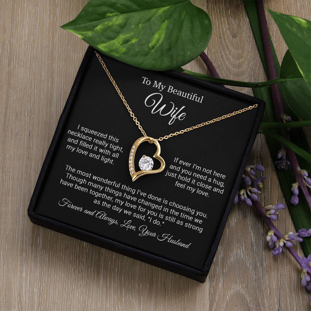 To My Wife Necklace, Gift For Wife, Valentine Day Gift, Birthday Gift_Black