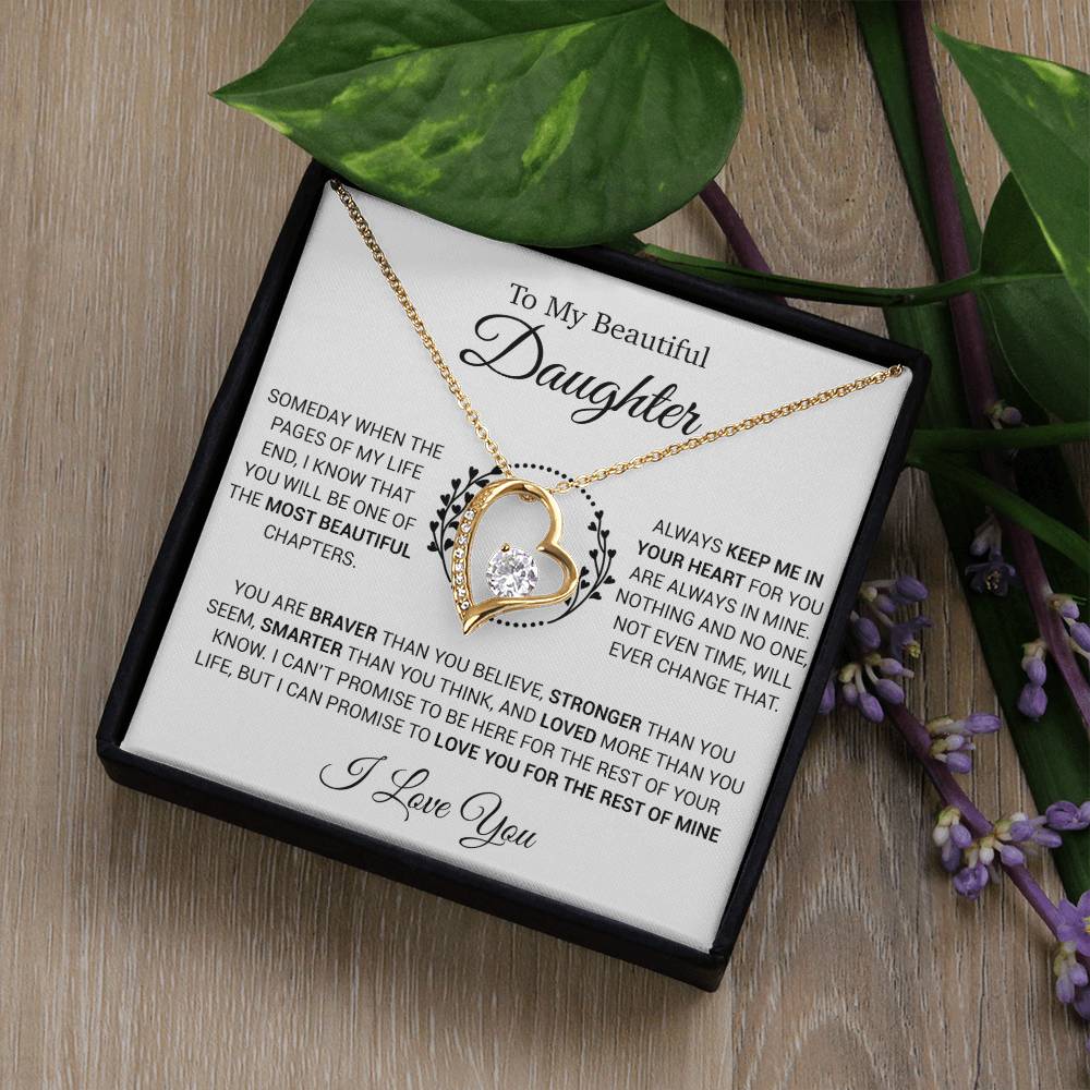 To My Daughter Necklace, Gift for Daughter from Dad, Daughter Father Necklace 15_12_White