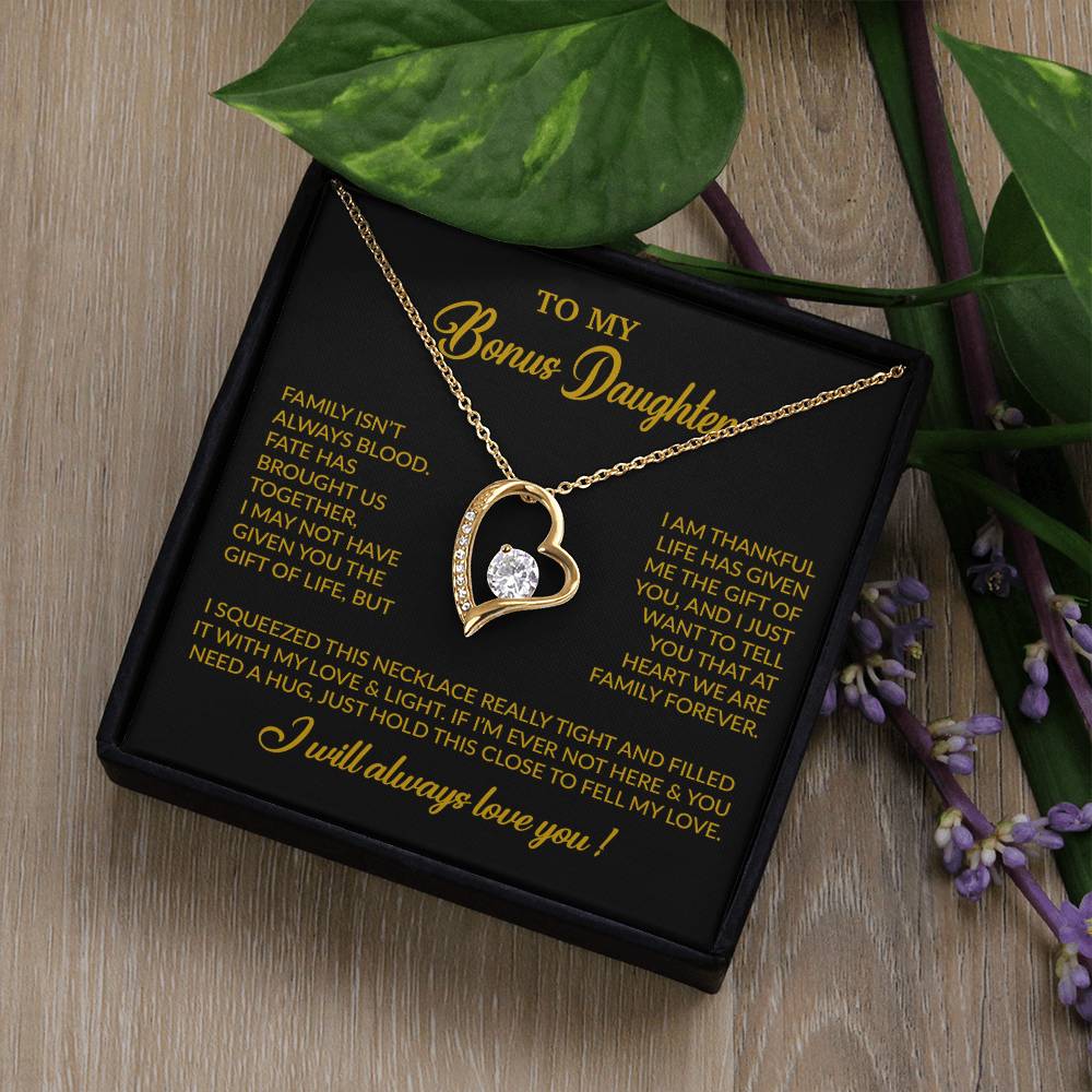 To My Bonus Daughter Necklace, Gift for Bonus Daughter, Step Daughter Birthday 7_11_Gold