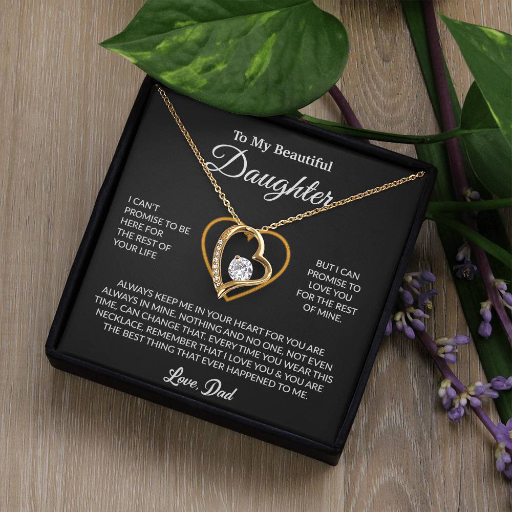 To My Daughter Necklace, Gift for Daughter from Dad, Father Daughter Necklace 6_6_Black