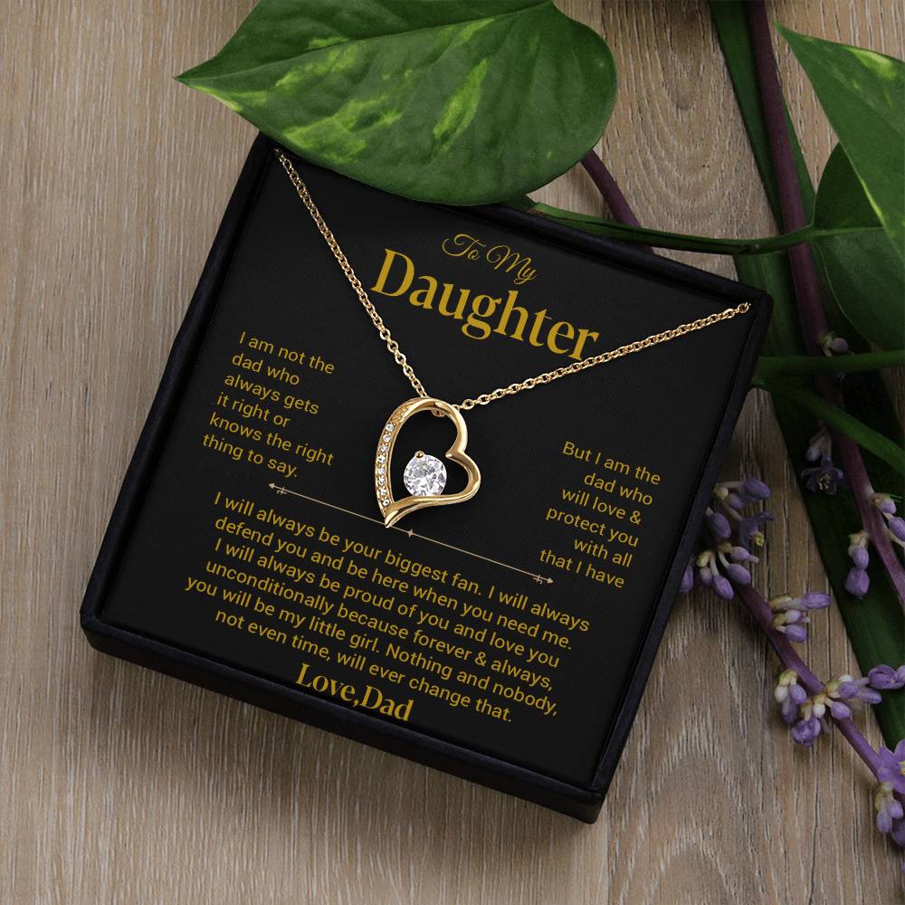 To My Daughter Necklace, Gift for Daughter from Dad, Father Daughter Necklace 21_11_Gold_NEW