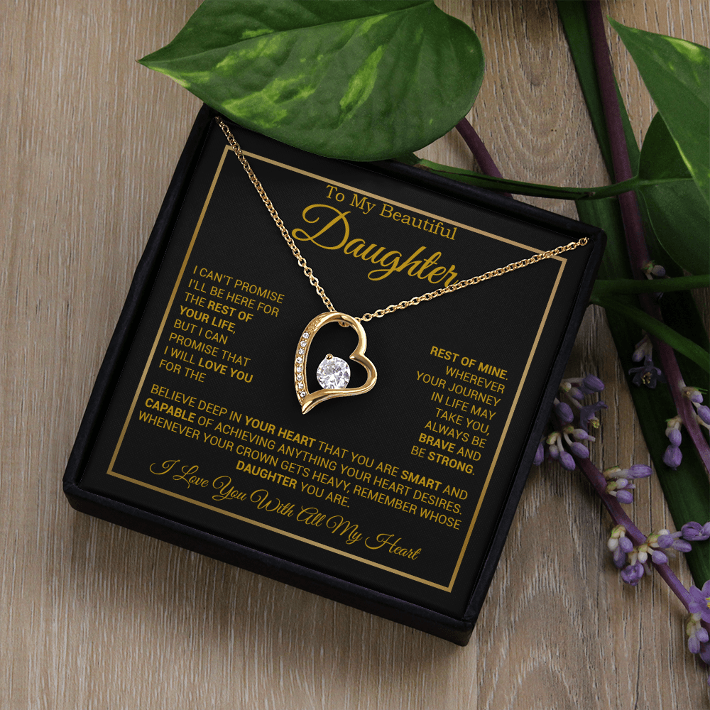 To My Daughter Necklace, Gift for Daughter from Dad And Mom Daughter_Gold