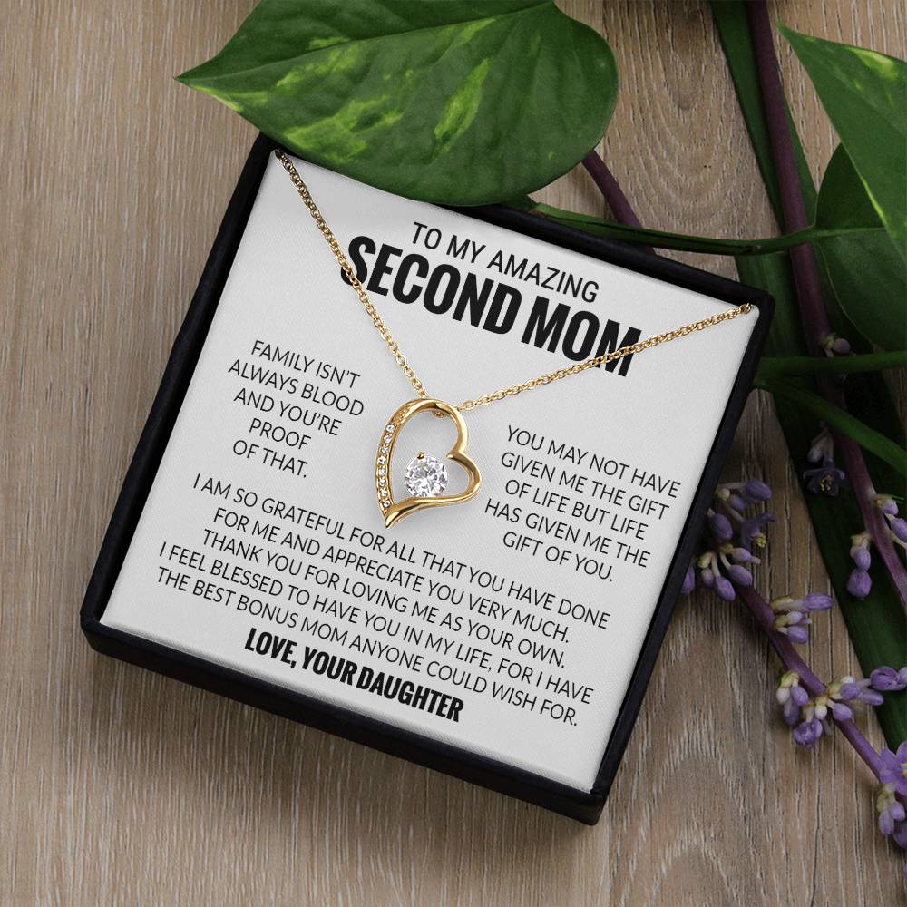 To My Amazing Second Mom, Second Mom Gift Necklace, Bonus Mom Gift