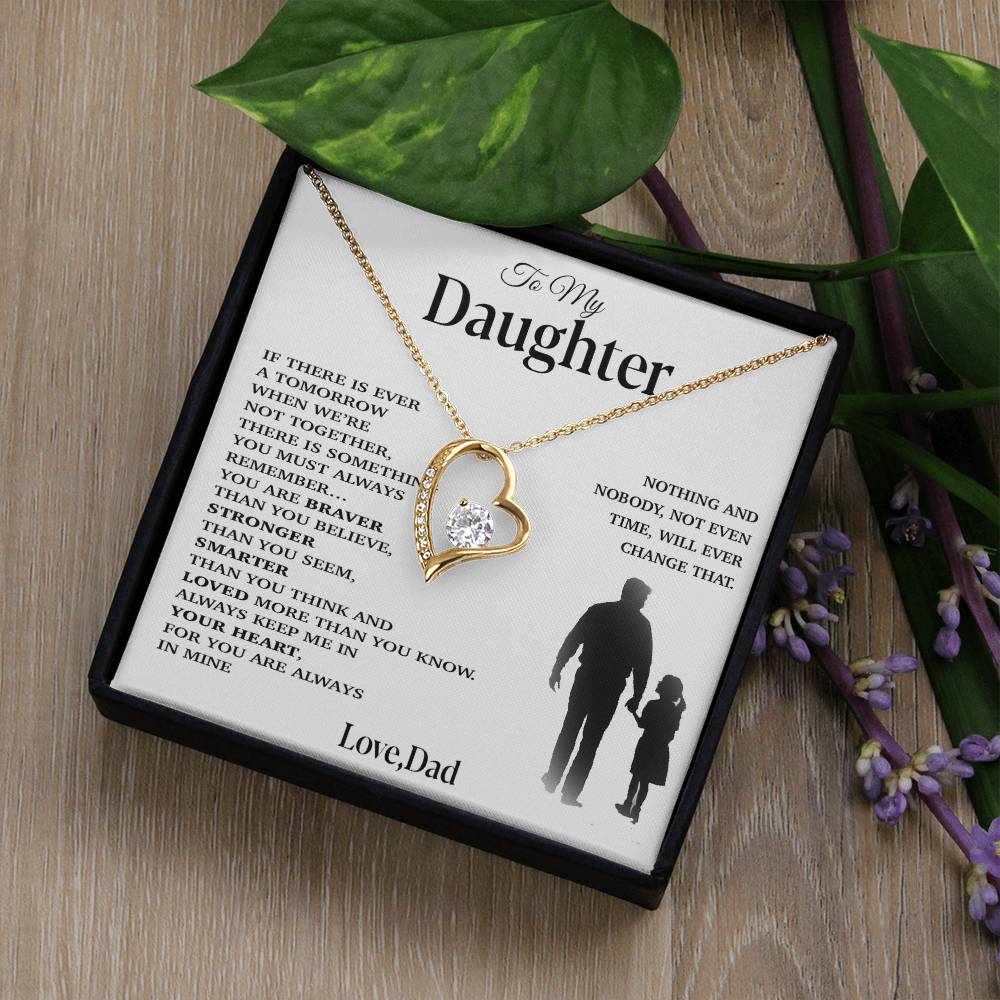 To My Daughter Necklace, Gift for Daughter from Dad, Father Daughter Necklace 29_11_White