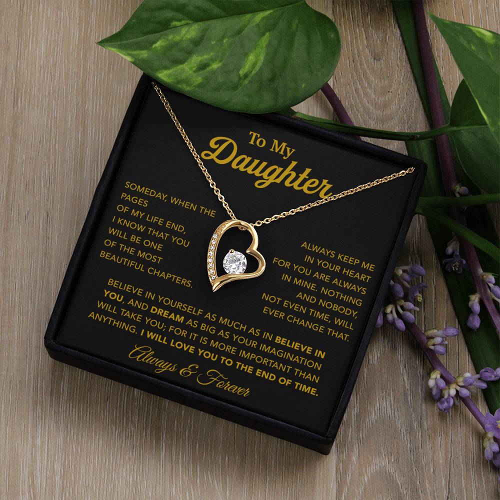 To My Daughter Necklace, Gift for Daughter from Dad, Father Daughter Necklace 12_6_Gold