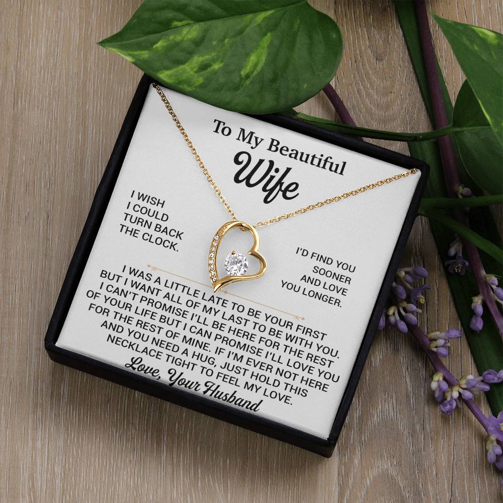 To My Beautiful Wife Necklace, Gift From Husband, Anniversary Gifts For Wife