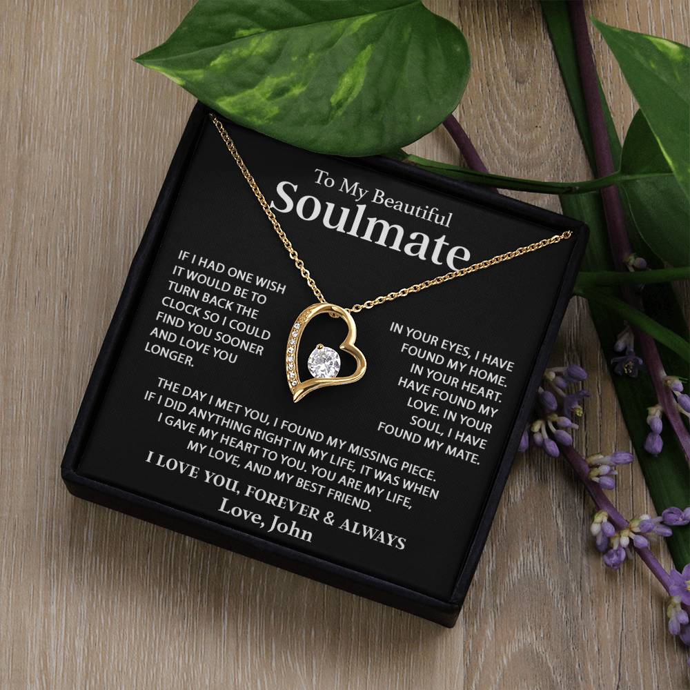 Custom To My Soulmate Necklace Gift For Girlfriend Wife Birthday Gifts Christmas Gifts