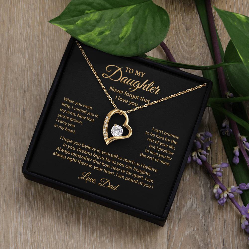 To My Daughter Necklace, Gift for Daughter from Dad, Father Daughter Necklace 9_6__1Gold