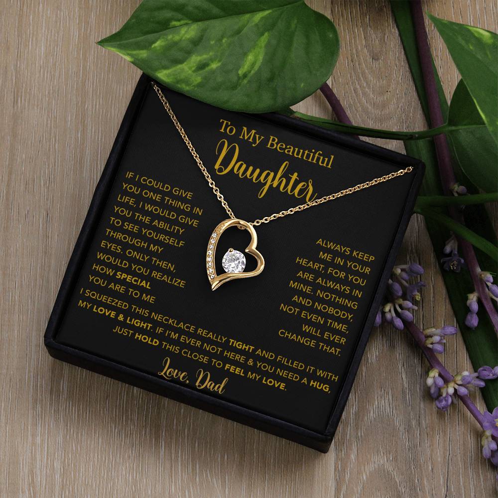 To My Daughter Necklace, Gift for Daughter from Dad, Father Daughter Necklace  4_5_Gold