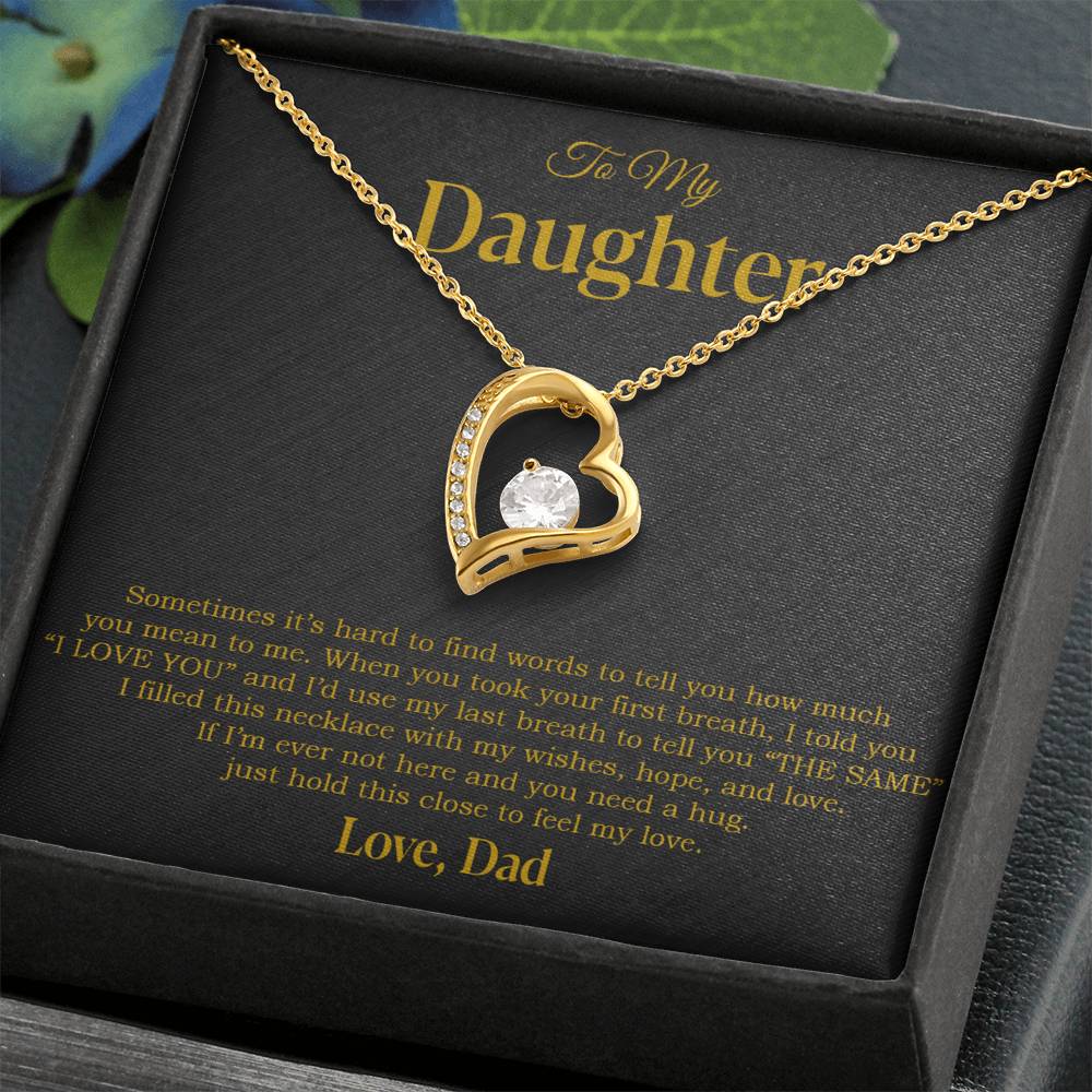 To My Daughter Necklace, Gift for Daughter from Dad, Father Daughter Necklace 14_4_Gold