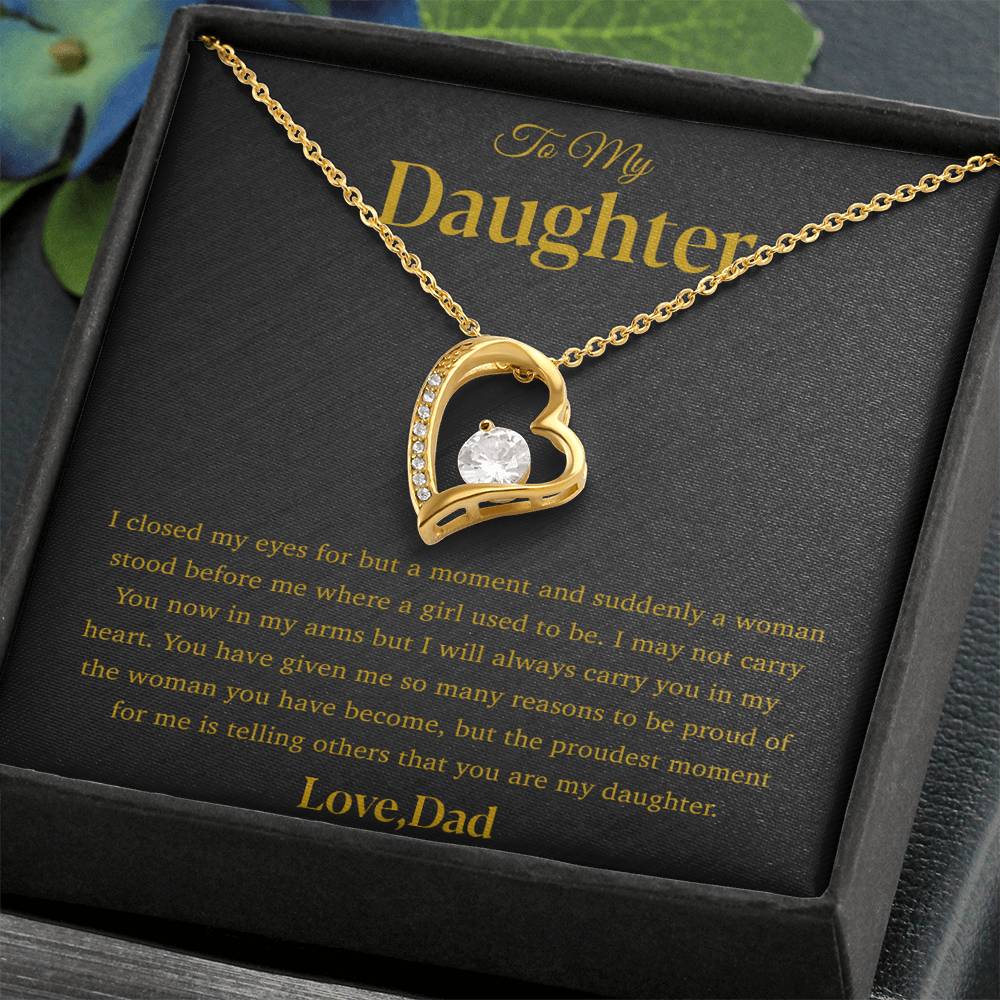 To My Daughter Necklace, Gift for Daughter from Dad, Father Daughter Necklace 28_4_Gold