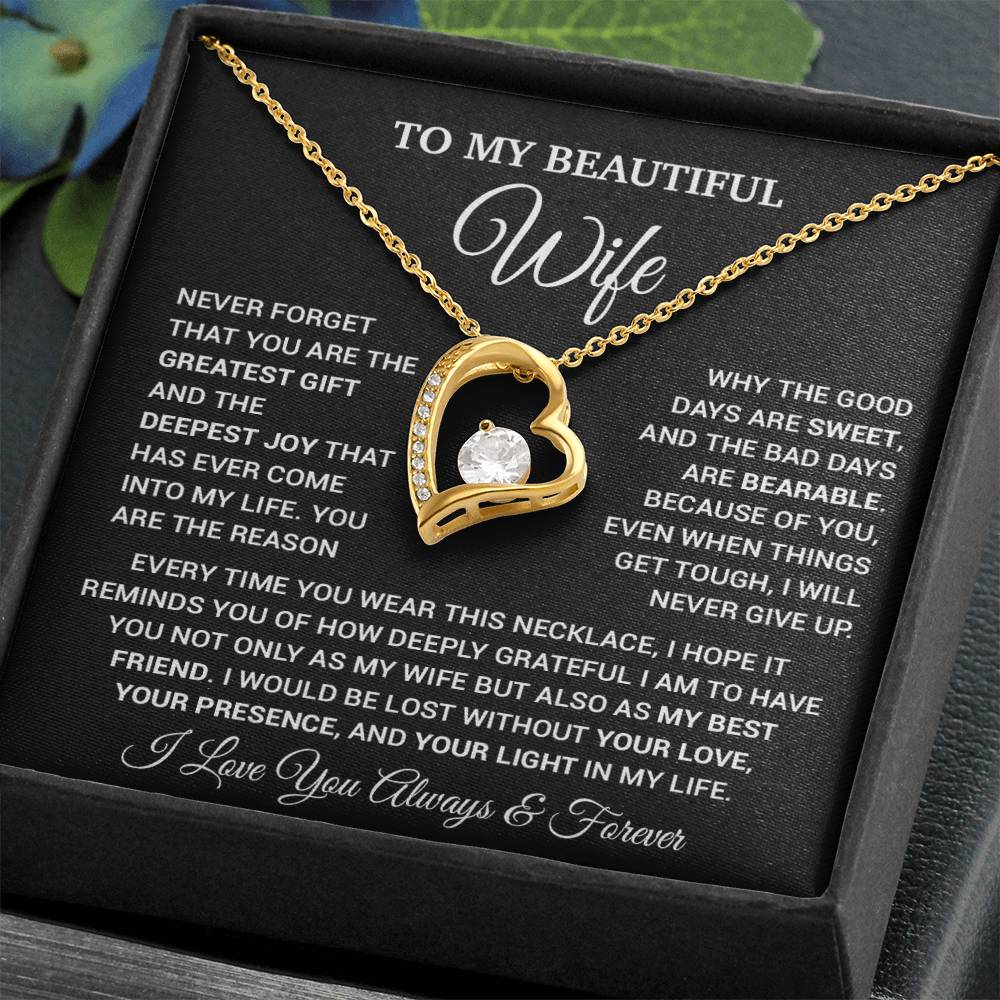 To My Wife Necklace, Christmas Gifts For Wife, Anniversary Cute Gift For Wife_16_9_Black