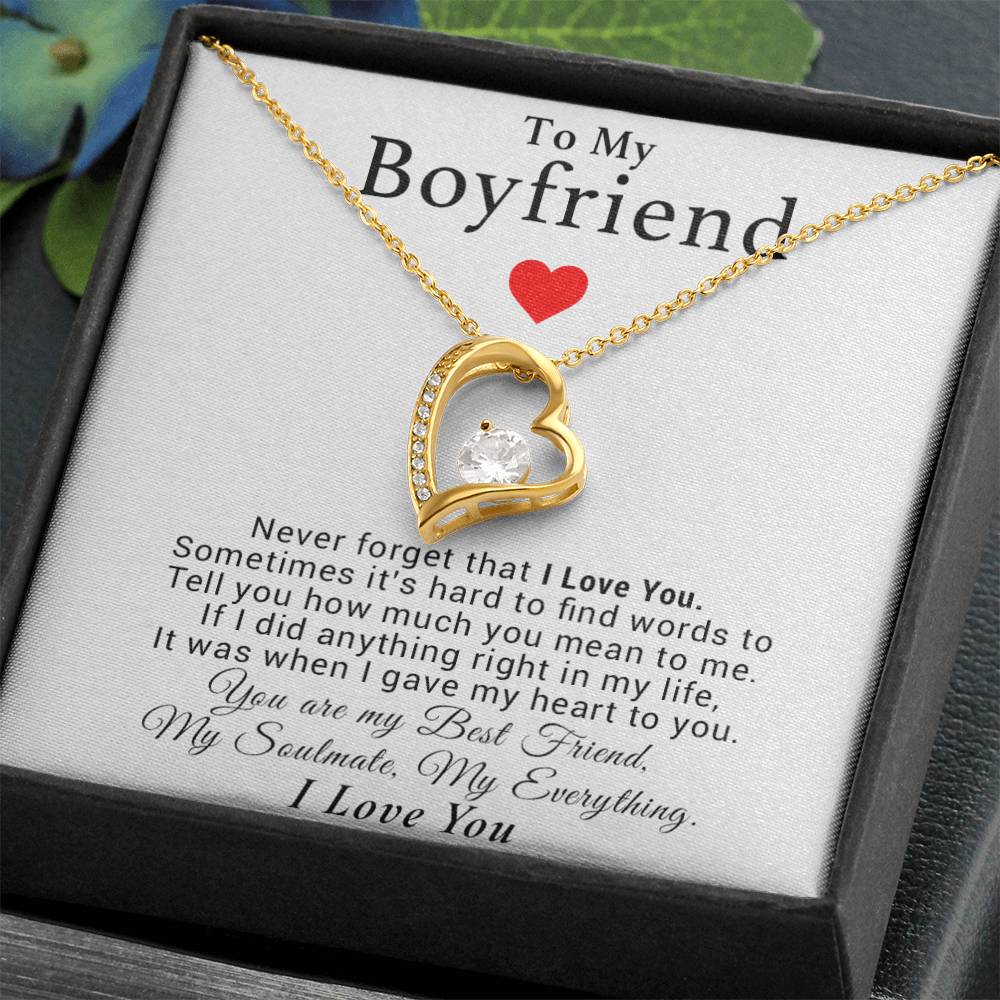 To My Boyfriend Necklace, Birthday Gift from Girlfriend, Anniversary Gift, Valentines Gift