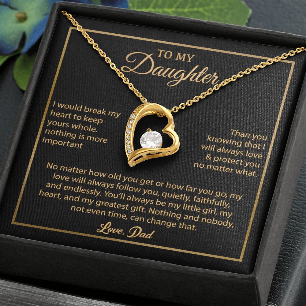 To My Daughter Necklace, Gift for Daughter from Dad, Father Daughter Necklace 4_6_Gold