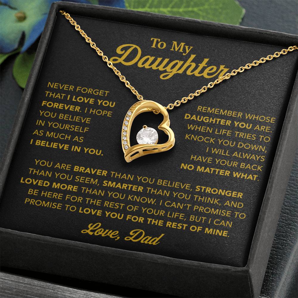To My Daughter Necklace, Gift for Daughter from Dad, Father Daughter Necklace 30_11_Gold