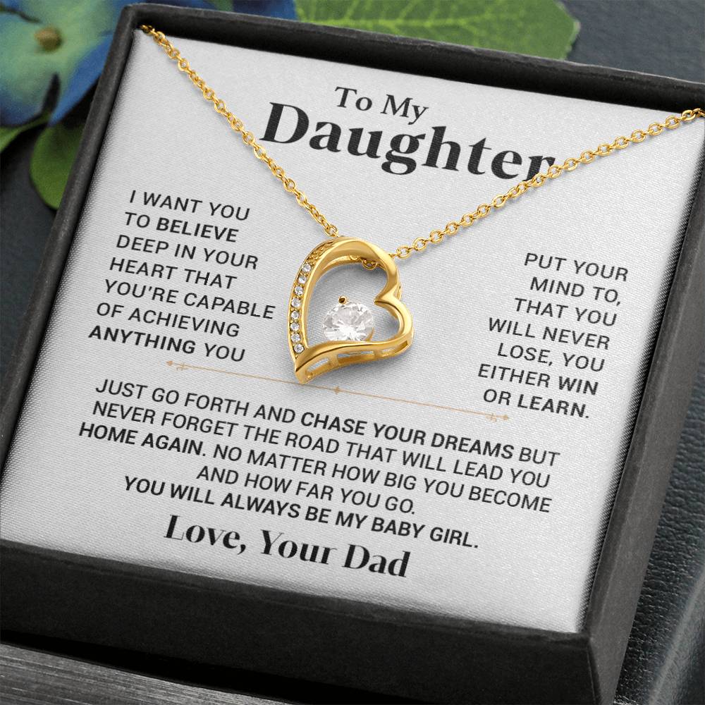 To My Daughter Necklace, Daughter Gift, Gift From Dad, Gift For Her77