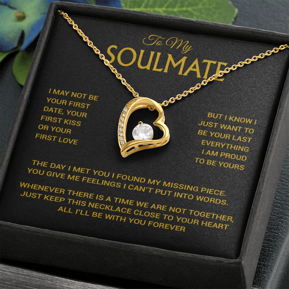 To My Soulmate Necklace, Soulmate Gift, Gift For Girlfriend, Valentines Gift 14_2_Gold