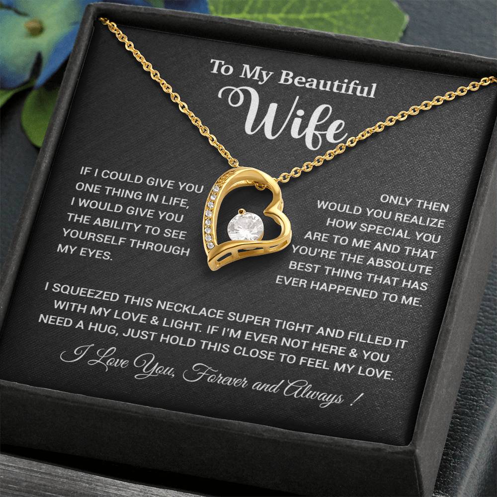 To My Wife Necklace, Wife Gift From Husband, Wife Husband Necklace, Christmas Gift 19_9_Black