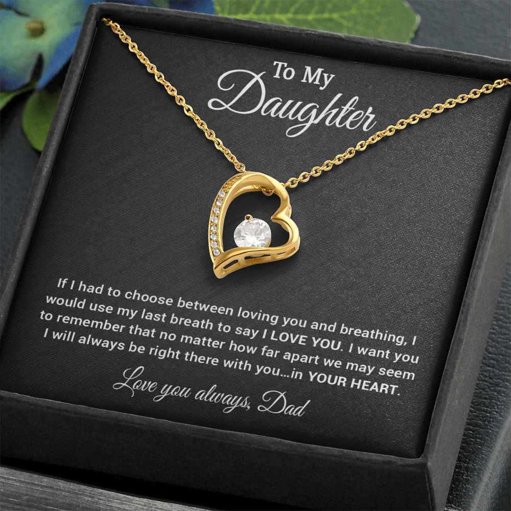 To My Daughter Necklace, Daughter Father Necklace, Daughter Gift from Dad 30_4_Black