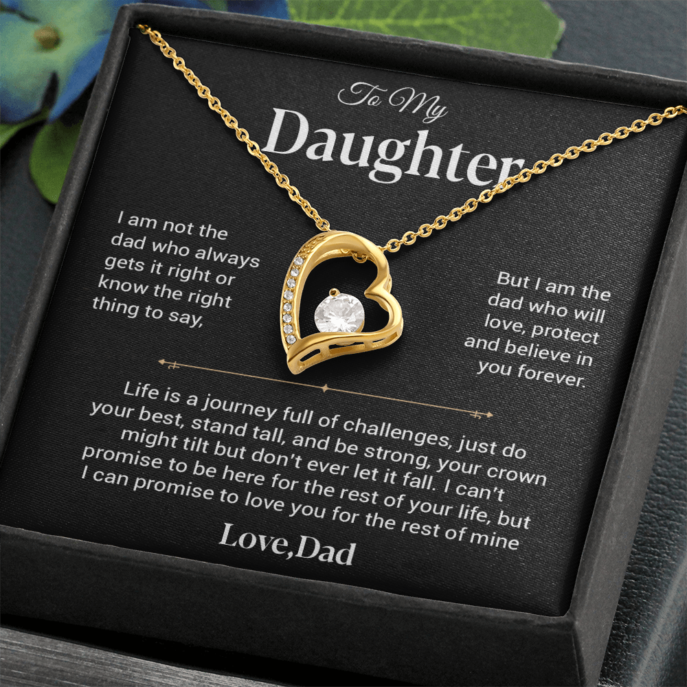 To My Daughter Necklace, Gift for Daughter from Dad, Father Daughter Necklace 25_12_Black