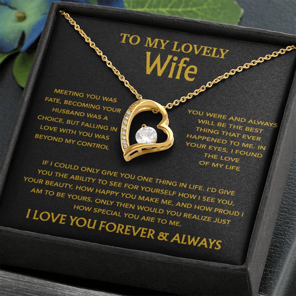 To My Wife Necklace, Christmas Gifts For Wife, Anniversary Cute Gift For Wife_Gold
