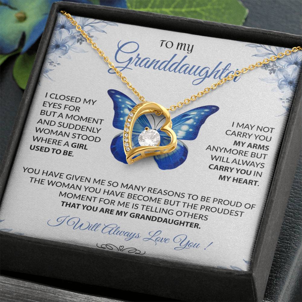 To My Granddaughter Necklace, Gift for Granddaughter from Grandpa Grandma