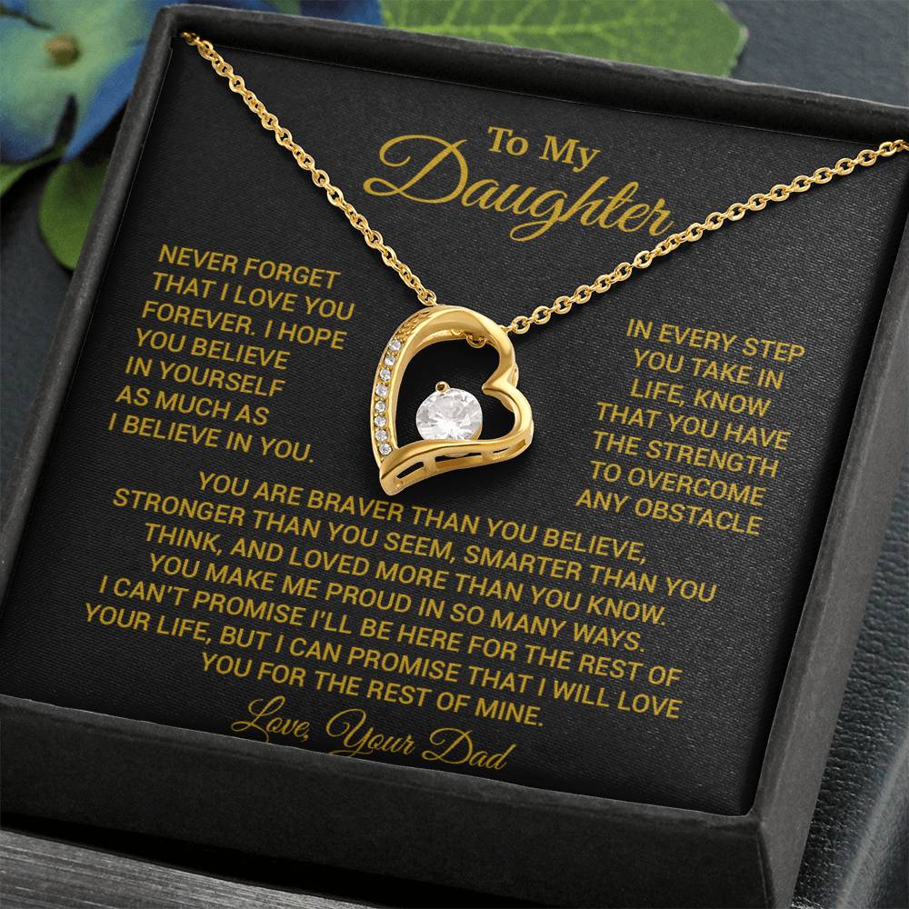 To My Daughter Necklace, Daughter Father Necklace, Daughter Gift From Dad 24_8_Gold
