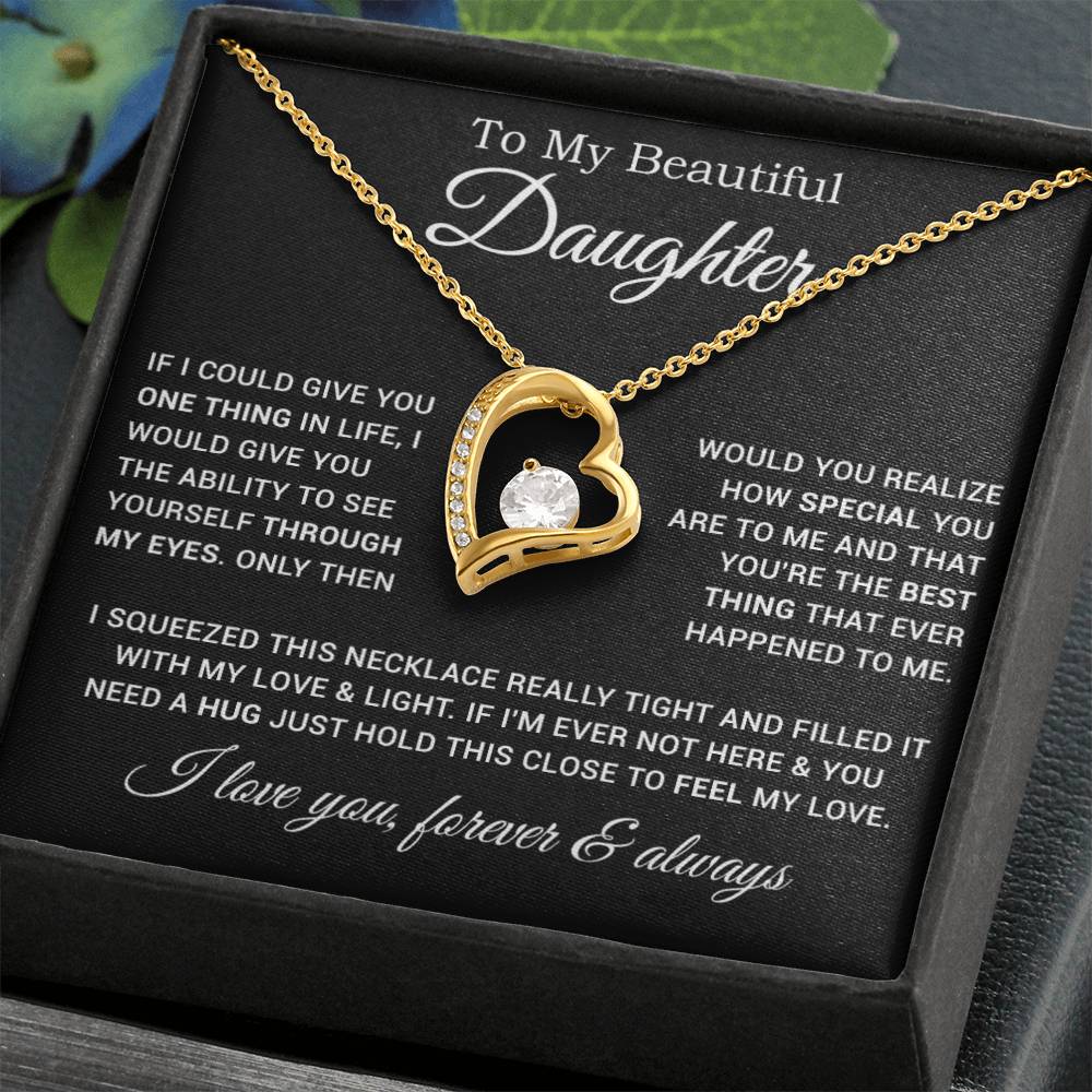To My Daughter Necklace, Gift For Daughter From Dad, Father Daughter Necklace 9_1_Black