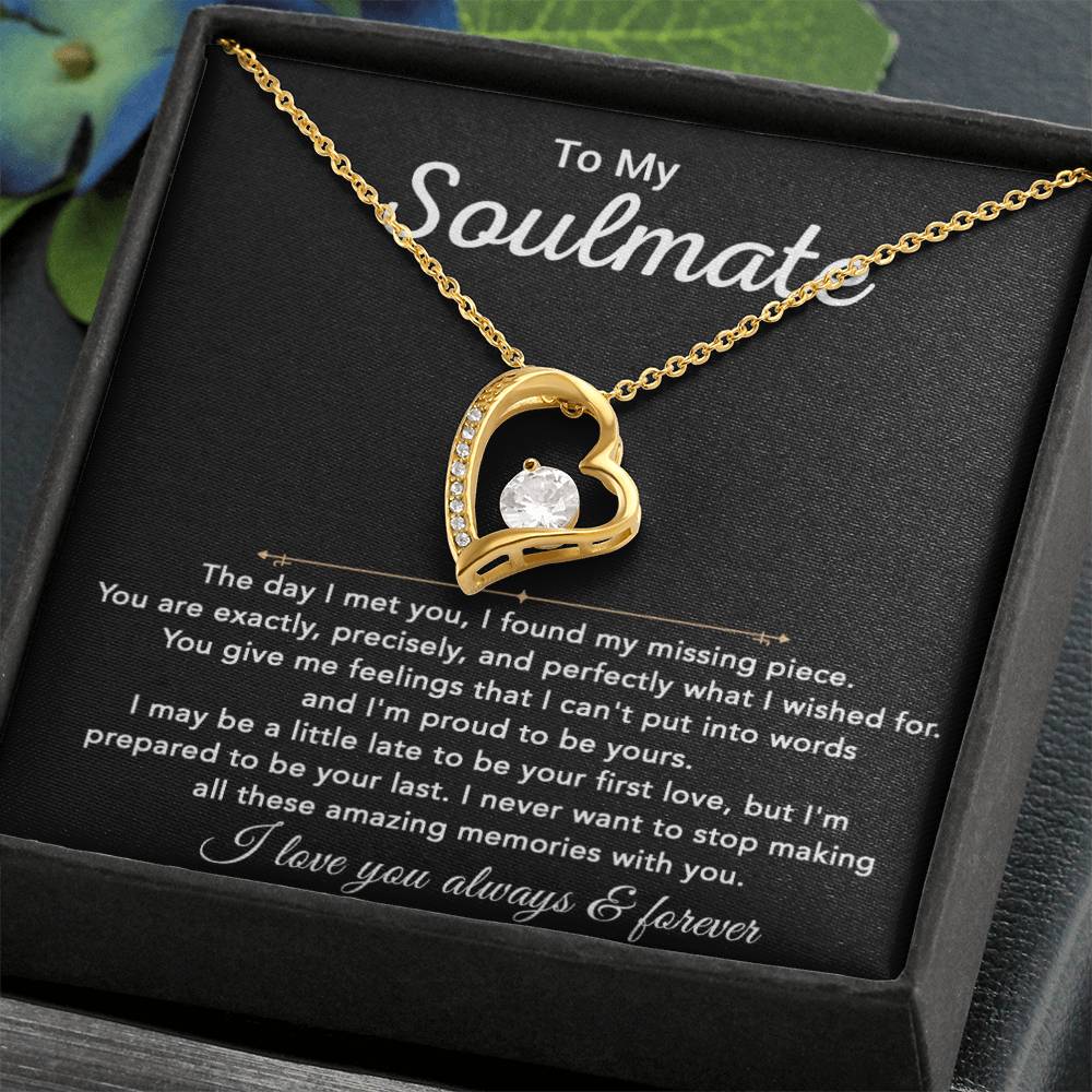To My Soulmate Necklace, Gift for Wife, Girlfriend, Christmas Gift