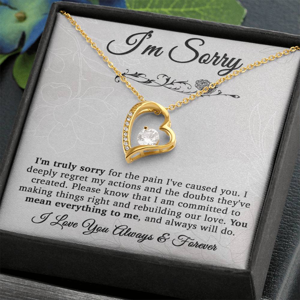 I'm Sorry Necklace For Wife, Apology Gift For Her, Forgiveness Gift