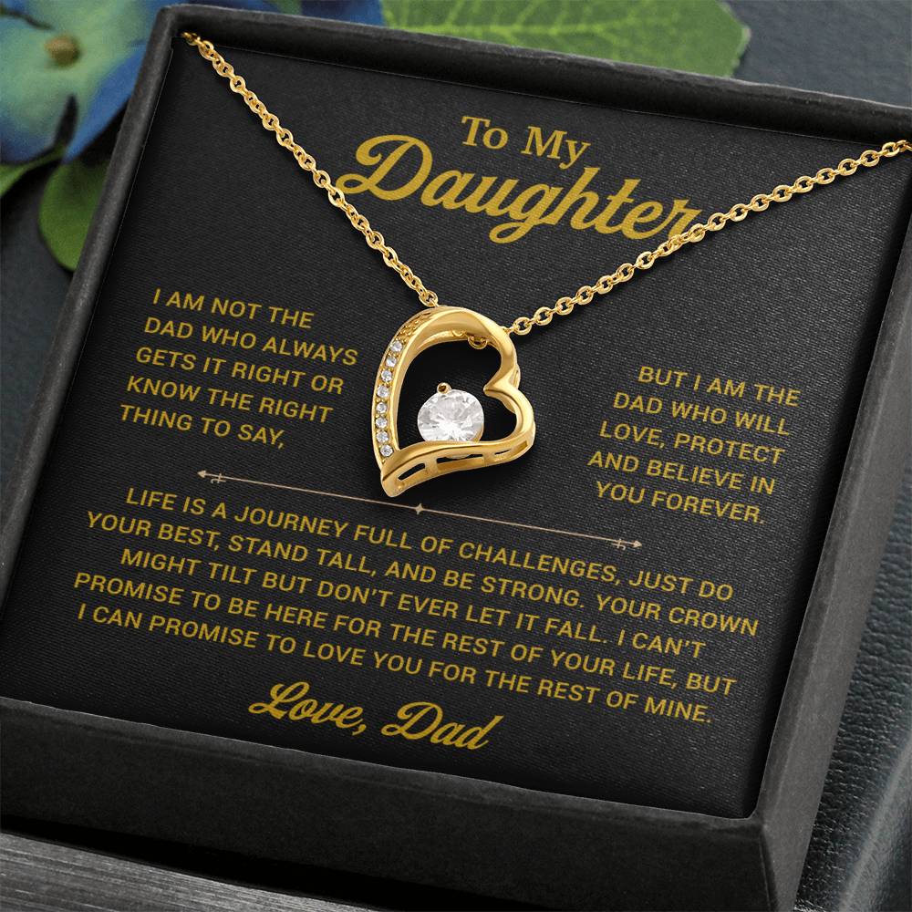 To My Daughter Necklace, Gift for Daughter from Dad, Father Daughter Necklace 24_12_Gold