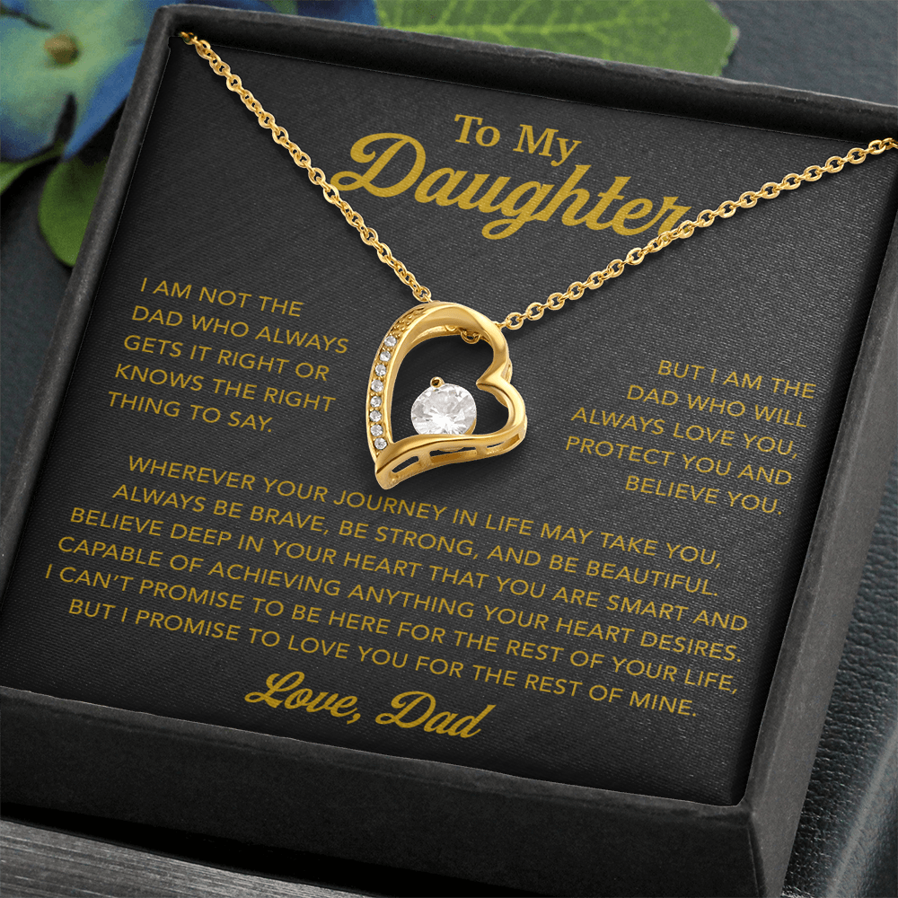 To My Daughter Necklace, Gift for Daughter from Dad, Father Daughter Necklace 13_6_Gold