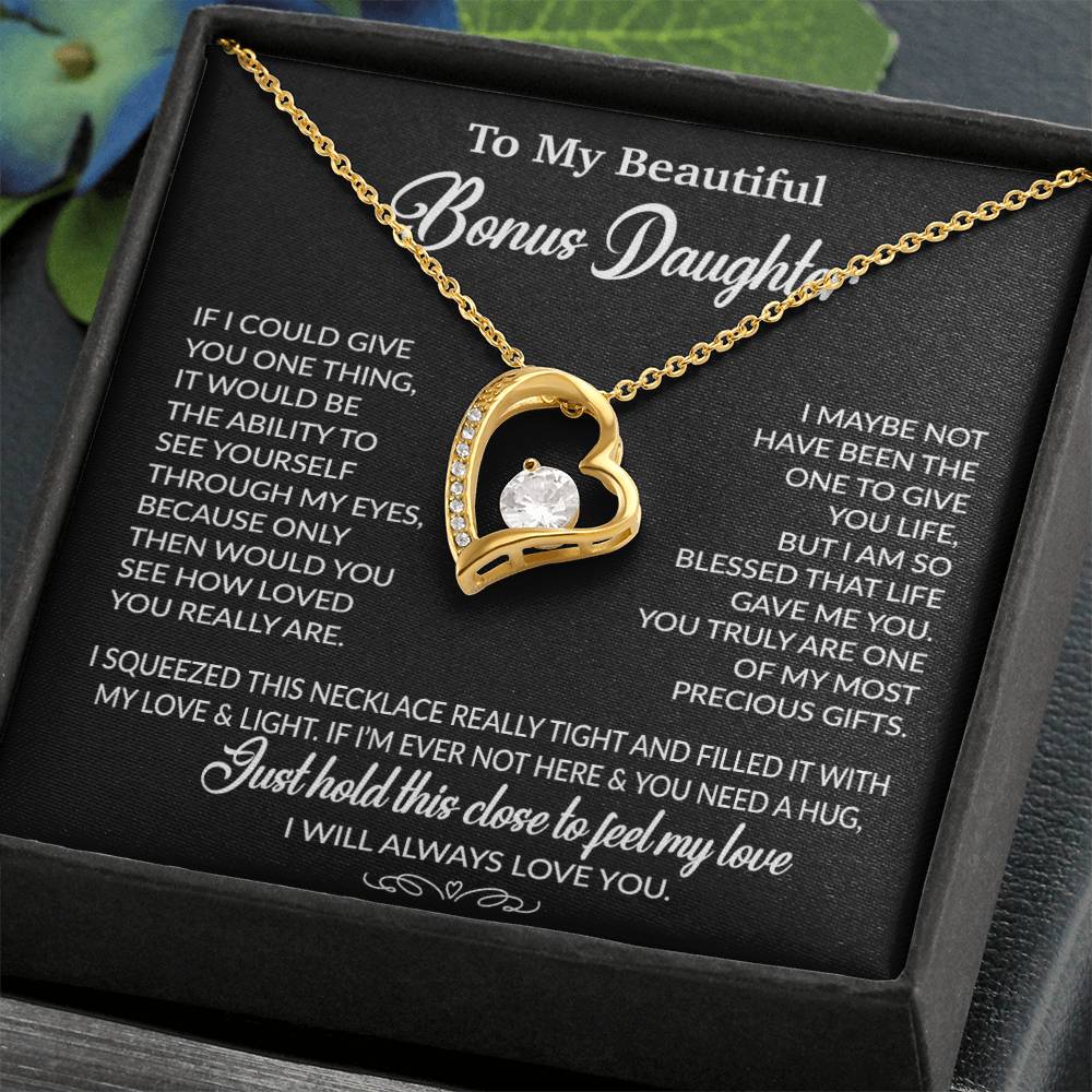 To My Bonus Daughter Necklace, Gift for Bonus Daughter, Step Daughter Birthday 1_10_Black