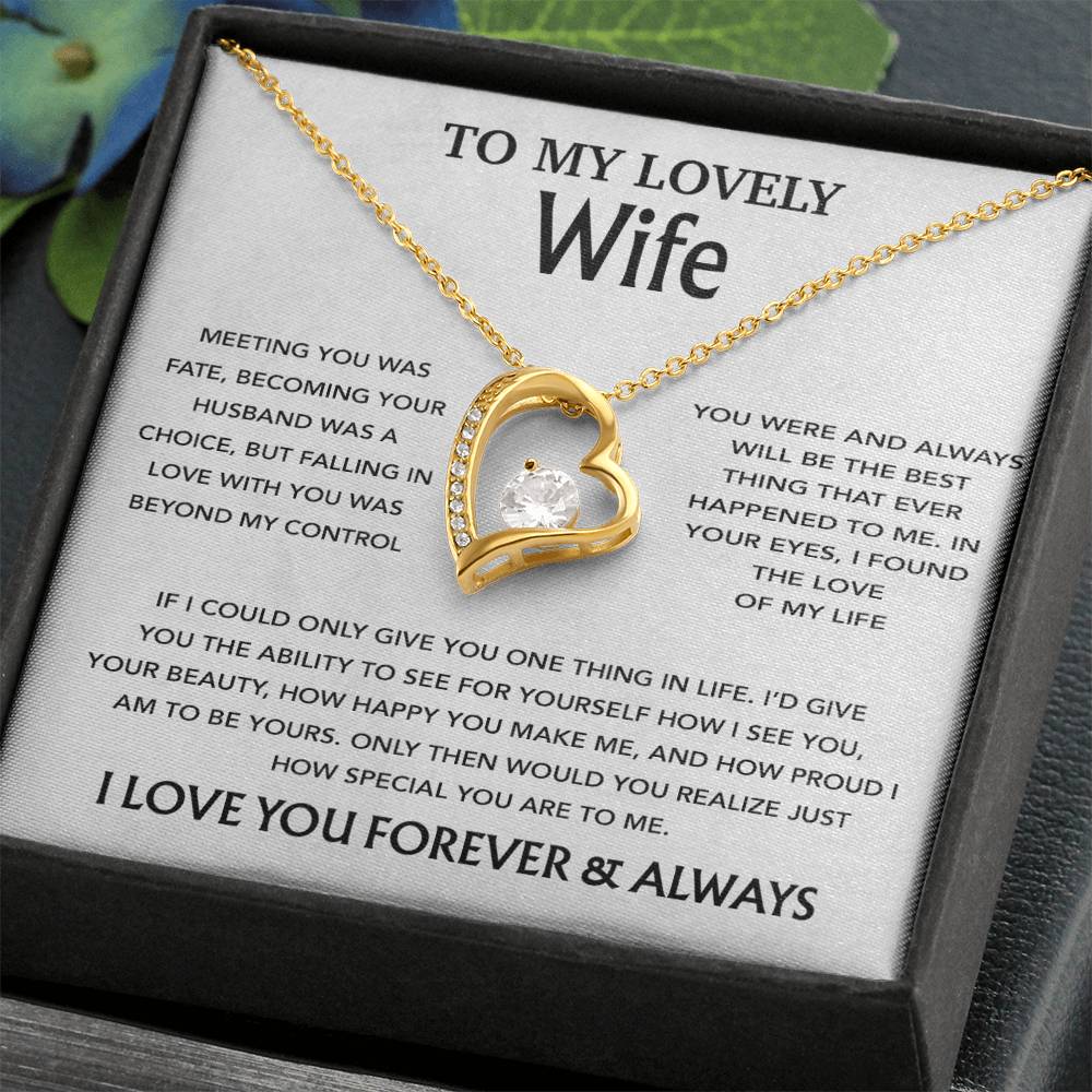 To My Wife Necklace, Christmas Gifts For Wife, Anniversary Cute Gift For Wife