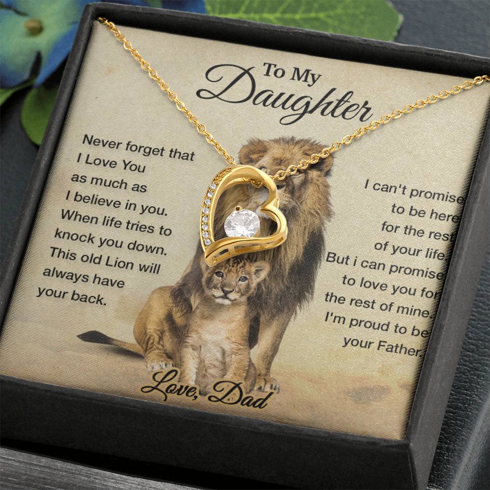 To My Daughter Necklace, Xmas Gift For Daughter From Dad, Daughter Father Lion