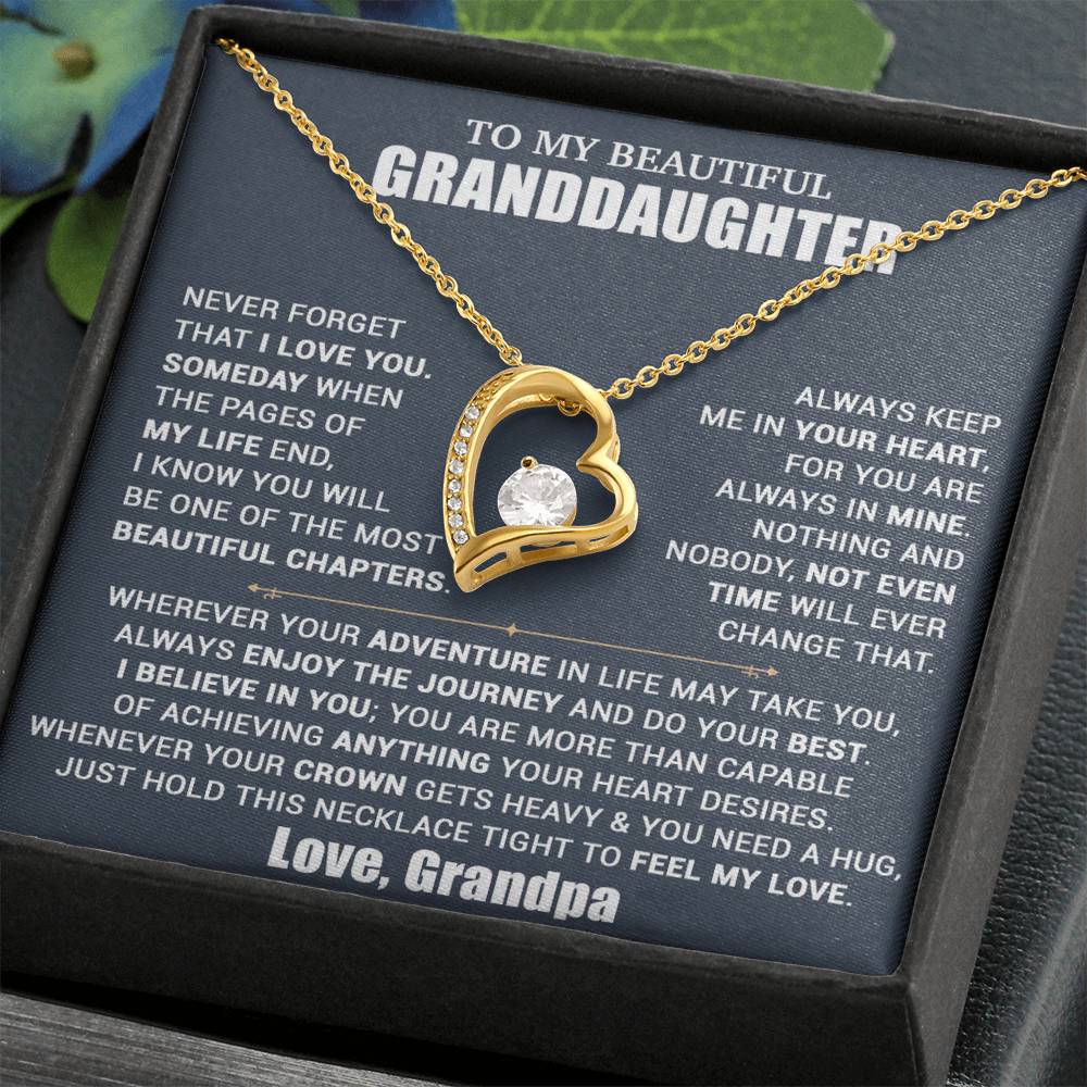 To My Granddaughter Necklace, Granddaughter Gift from Grandpa, Christmas Gift 10_10_Blue