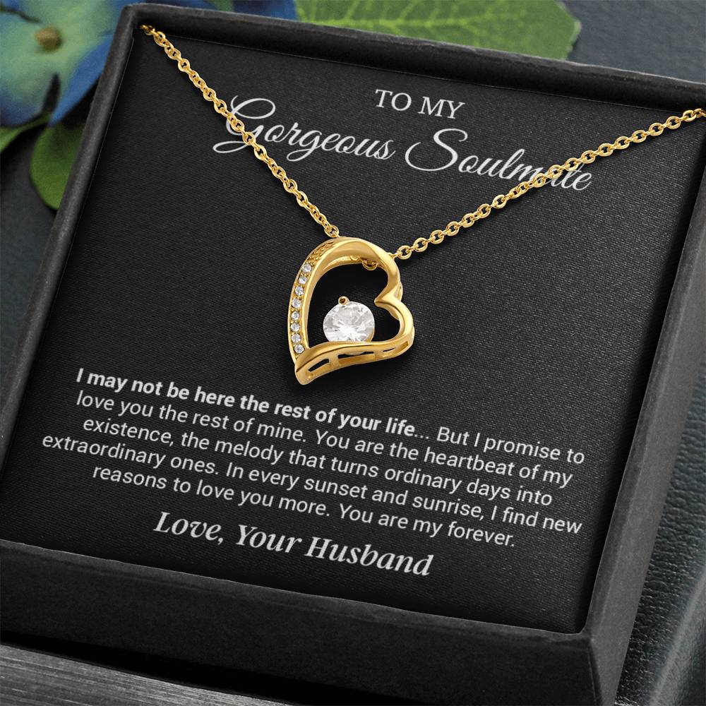 To My Gorgeous Soulmate Necklace, Girlfriend,  Anniversary Gift, Valentine's Gift for Wife