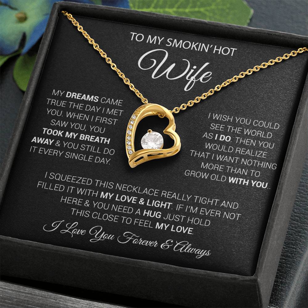 To My Smokin' Hot Wife Necklace, Necklace for Wife, Anniversary Gift