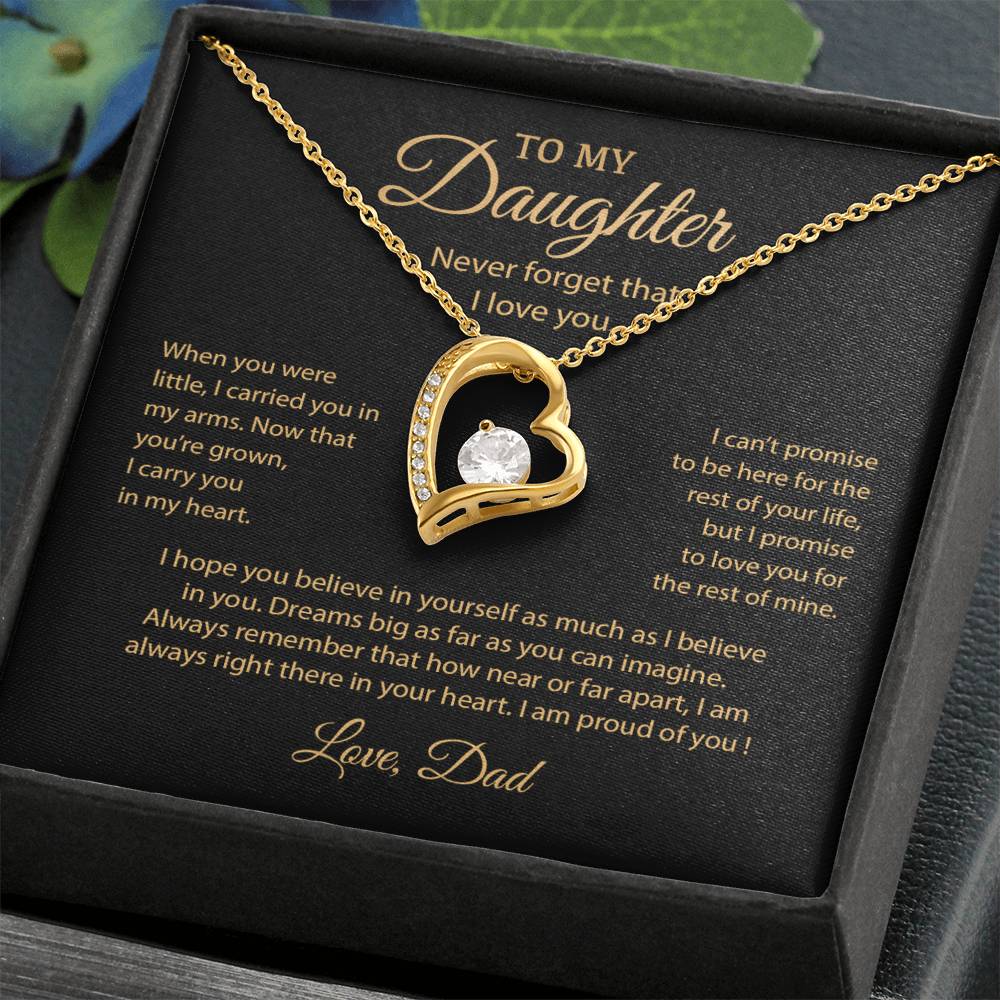 To My Daughter Necklace, Gift for Daughter from Dad, Father Daughter Necklace 9_6__1Gold