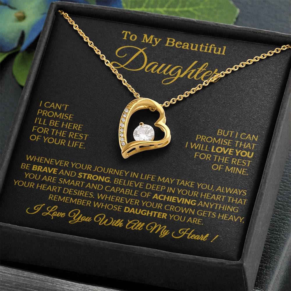 To My Daughter Necklace Gift From Dad, Daughter Gift, Father Daughter Necklace 16_9_Gold