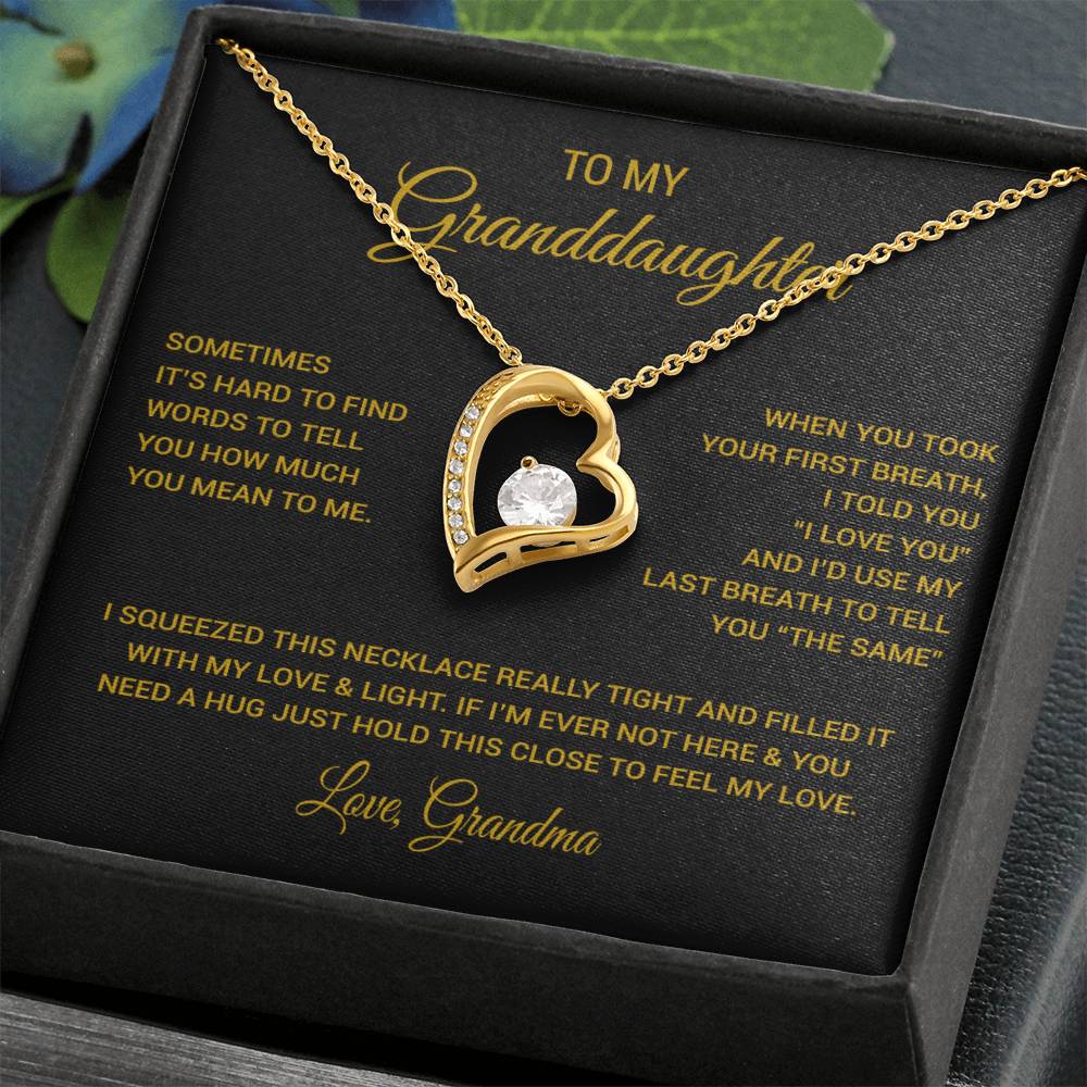 To My Granddaughter Necklace, Xmas Birthday Gift For Granddaughter from Grandma 1_11_Gold