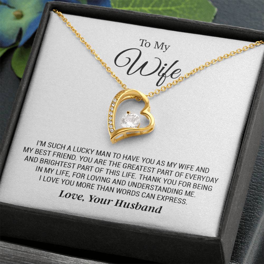 To My Wife Necklace, Wife Gift from Husband, Anniversary Gifts, Christmas Gift for Wife_white